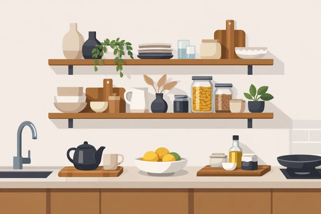 How to Style Open Kitchen Shelves