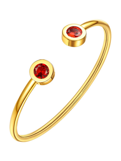 TenrSteel Womens Gold Bracelet BirthStone Bangle Bracelets for Women Gold Cuff Gold Braclets
