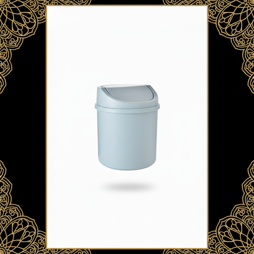 Mini Plastic Desktop Trash Can with Lid for Home Office
